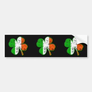 St. Patricks Irish Flag Shamrock in grunge stijl Bumpersticker