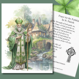St. Patrick's Irish Ireland Holy Prayer Kaart Visitekaartje