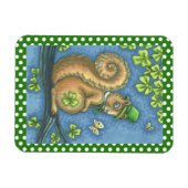ST. PATRICK'S IRISH LEPRECHAUN SQUIRREL MAGNET MAGNEET (Horizontaal)