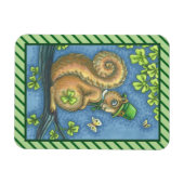 ST. PATRICK'S IRISH LEPRECHAUN SQUIRREL MAGNET MAGNEET (Horizontaal)