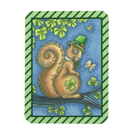 ST. PATRICK'S IRISH LEPRECHAUN SQUIRREL MAGNET MAGNEET (Verticaal)
