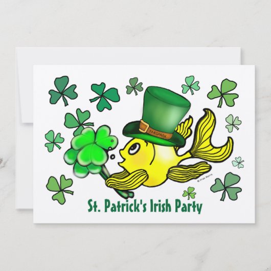 ST PATRICK'S IRISH PARTITY INVITATION gelukzaldvis Kaart (Voorkant)