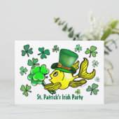 ST PATRICK'S IRISH PARTITY INVITATION gelukzaldvis Kaart (Staand voorkant)