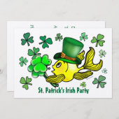 ST PATRICK'S IRISH PARTITY INVITATION gelukzaldvis Kaart (Voorkant / Achterkant)