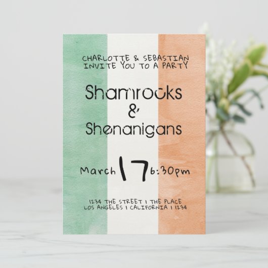 St Patricks Irish Shamrocks Shenanigans Waterverf Kaart (Staand voorkant)