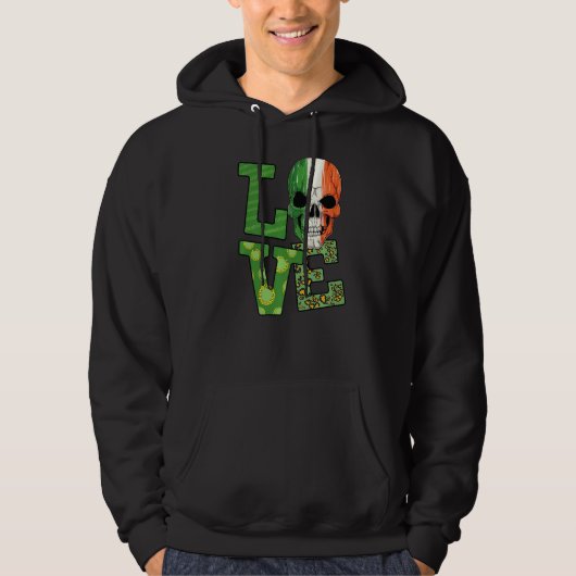 St. Patricks Irish Skull Love Buffalo Pset Hoodie (Voorkant)