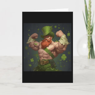 St Patricks Kabouter Bodybuilder Pose Swole Spier Kaart