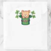St. Patricks Kat Ovale Sticker (Tas)