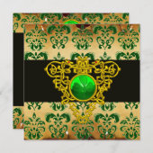 ST.PATRICK'S KELTISCHE HARTEN Green Damast Perkame Kaart (Voorkant / Achterkant)