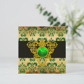 ST.PATRICK'S KELTISCHE HARTEN Green Damast Perkame Kaart (Staand voorkant)