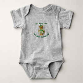 St. Patrick's Kiss Me Teddy Bear Baby Bodysuit