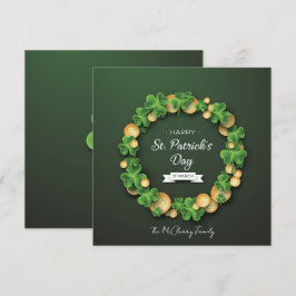 St. Patrick's Klaverblad Munten Feestdagenkaart