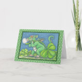 ST. PATRICK'S KLEINE IRISH DRAGON-WENSKAART KAART (Voorkant)