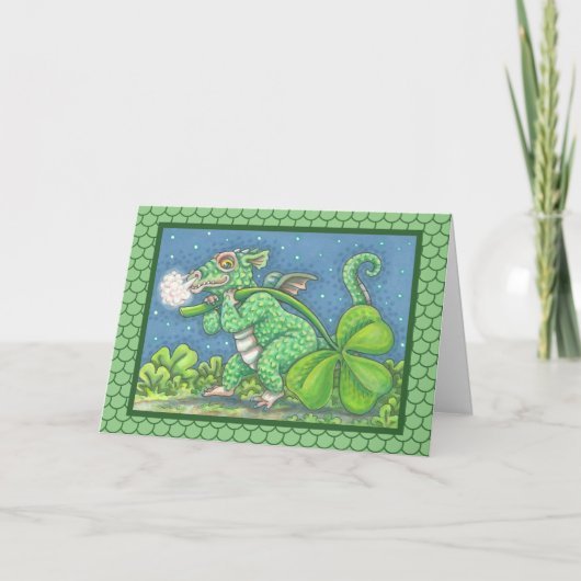 ST. PATRICK'S KLEINE IRISH DRAGON-WENSKAART KAART (Voorkant)