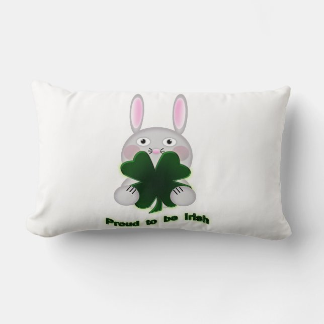 St. Patricks Konijn Trots om Iers te zijn Klavertj Kussen (Voorkant)