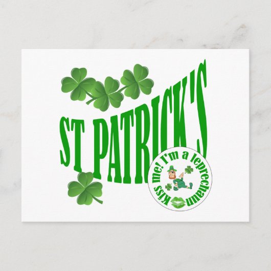 St Patrick's, kus me ik ben een leprechaun Briefkaart (Voorkant)