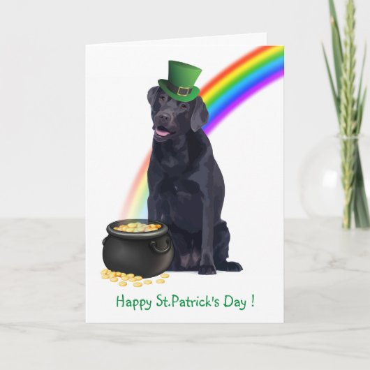 St. Patrick's Labrador - Black Lab Feestdagen Kaart (Voorkant)