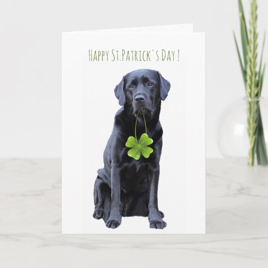 St. Patrick's Labrador - Black Lab Feestdagen Kaart (Voorkant)