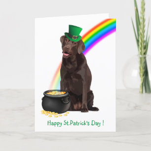 St. Patrick's Labrador - Chocolate Lab Feestdagen Kaart