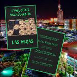 St Patrick's Las Vegas Bachelorette Party Zwart Kaart<br><div class="desc">Een zwarte en groene feestuitnodiging om je vrijgezellenfeest te vieren op St Patrick's Day. Breng je Lady Lucky naar het casino en win je die pot goud? Aan de voorkant wordt een winnende foto van de gokautomaat weergegeven met alle feestdetails aan de achterkant. Als u de tekst en foto wilt...</div>