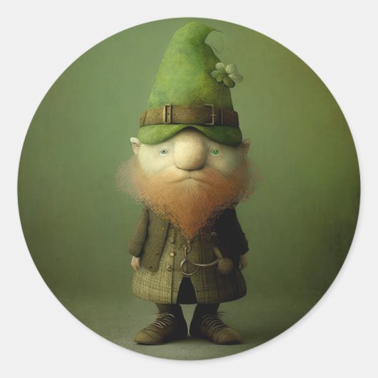 St. Patrick's Leprechaun #4 Ronde Sticker (Voorkant)