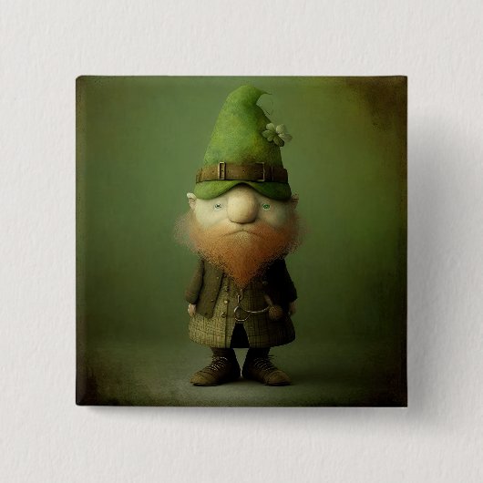 St. Patrick's Leprechaun #4 Vierkante Button 5,1 Cm (Voorkant)