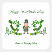 St Patricks Leprechaun Butterfly Lucky Shamrocks Vierkante Sticker (Voorkant)
