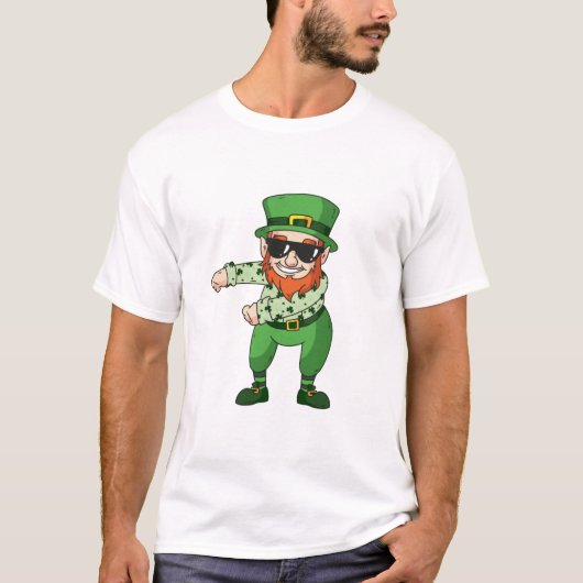 st patricks leprechaun flossdansing t-shirt (Voorkant)