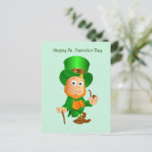 St. Patrick's Leprechaun Holiday Briefkaart (Staand voorkant)
