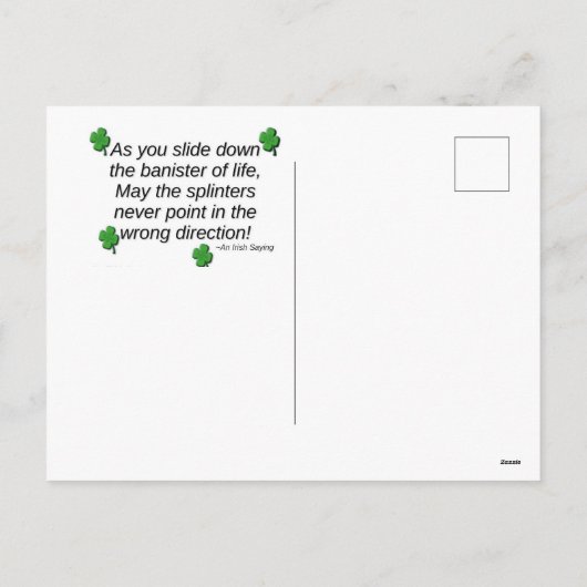 St. Patrick's Leprechaun Holiday Briefkaart (Achterkant)