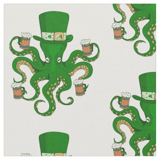 st patricks leprechaun octopus stof (Close Up)