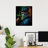 St Patrick's Leprechaun Smoking Pipe Ai Art Poster (Thuiskantoor)