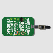 St Patrick's leraar Lucky Charm Clover Irish Bagagelabel (Voorkant (horizontaal))