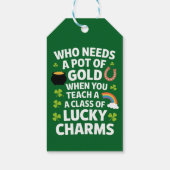 St Patrick's leraar Lucky Charm Clover Irish Cadeaulabel (Achterkant)
