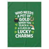 St Patrick's leraar Lucky Charm Clover Irish Tafelkleed (Voorkant)