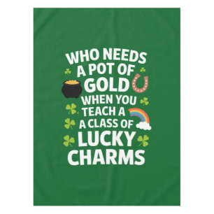 St Patrick's leraar Lucky Charm Clover Irish Tafelkleed