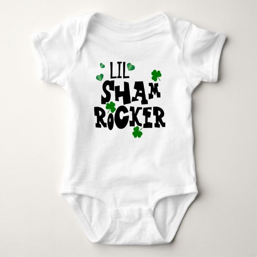 St Patrick's Lil Sham-rocker Baby Body Suit Romper (Voorkant)