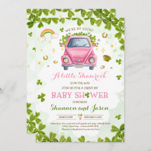 St Patrick's Little Shamrock drive by Baby shower Kaart