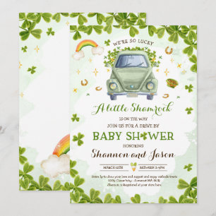 St Patrick's Little Shamrock drive by Baby shower Kaart
