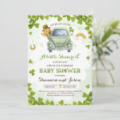 St Patrick's Little Shamrock drive by Baby shower Kaart (Staand voorkant)