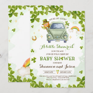 St Patrick's Little Shamrock drive by Baby shower Kaart