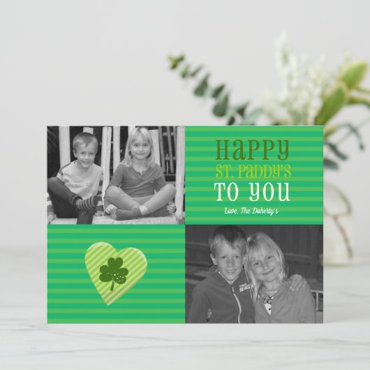 St. Patrick's Love Photo Card (Staand voorkant)