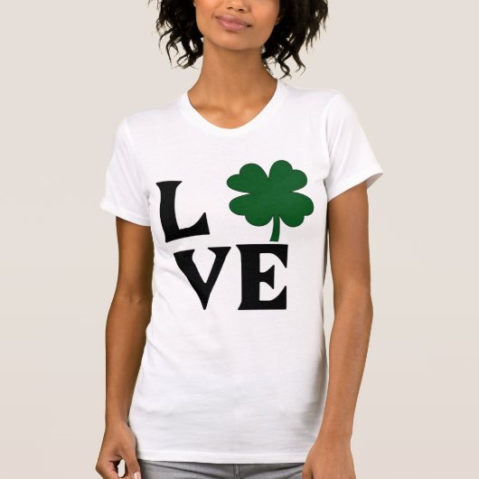 St. Patricks Love Shamrock Jersey T-shirt (Voorkant)