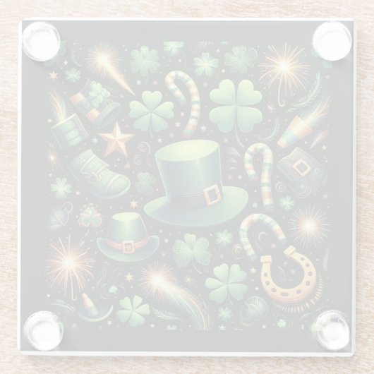 St. Patrick's Luck Glazen Onderzetter (Achterkant)