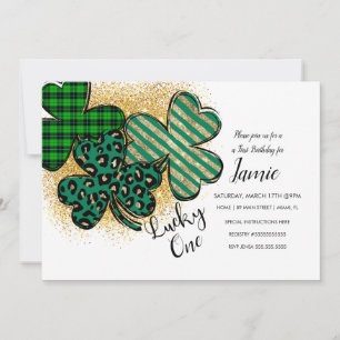 St. Patricks Lucky 1e verjaardag groen nepgoud Kaart