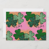 St. Patricks Lucky 1e verjaardag Roze Groen Kaart (Achterkant)