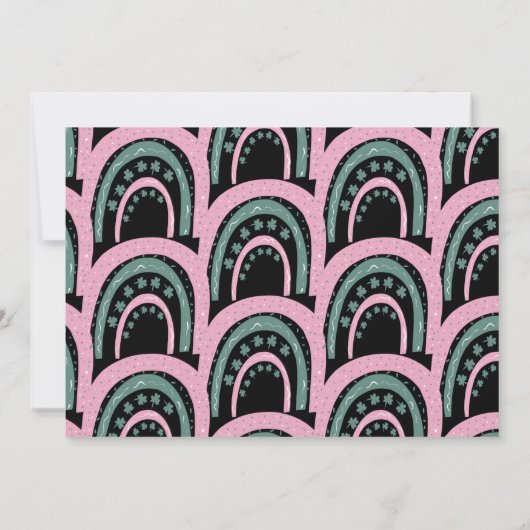 St. Patricks Lucky 1st Birthday Hand Drawn Rainbow Kaart (Achterkant)