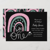 St. Patricks Lucky 1st Birthday Hand Drawn Rainbow Kaart (Voorkant / Achterkant)