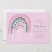 St. Patricks Lucky 1st Birthday Hand Drawn Rainbow Kaart (Voorkant)