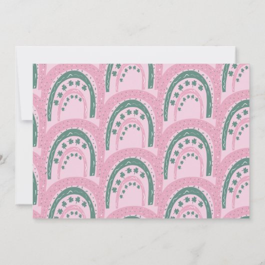 St. Patricks Lucky 1st Birthday Hand Drawn Rainbow Kaart (Achterkant)